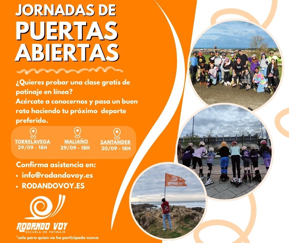 Jornadas de puertas abiertas de patinaje en santander, maliaño y torrelavega destinado a niños y adultos